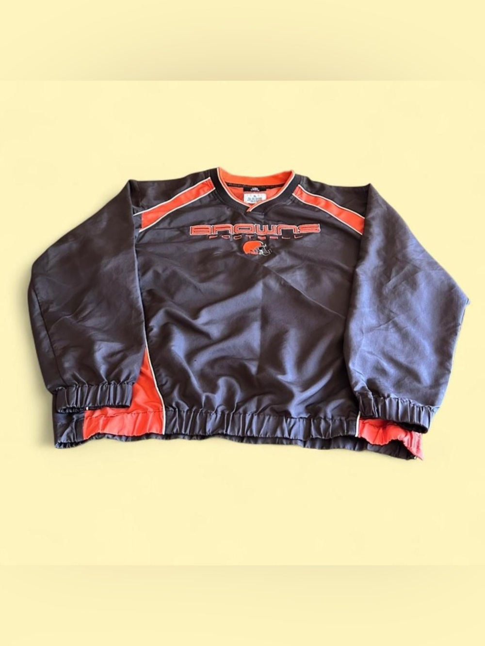 Vintage Cleveland Browns Windbreaker Sweatshirt Brown Orange XL NFL